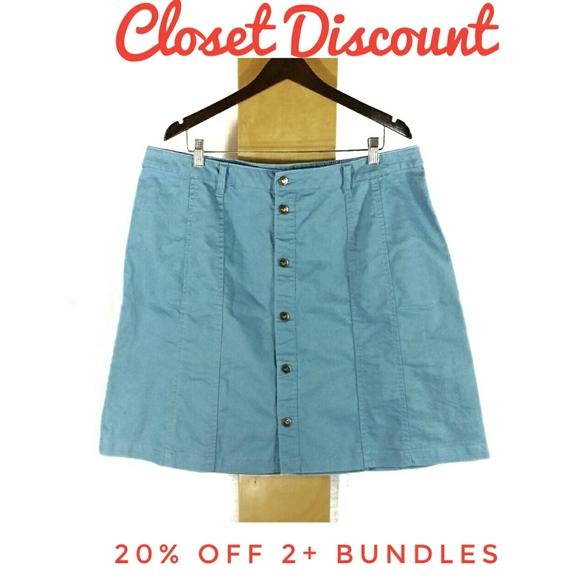 Woman Within A-line Button Front Denim Skirt (A) - Picture 1 of 6